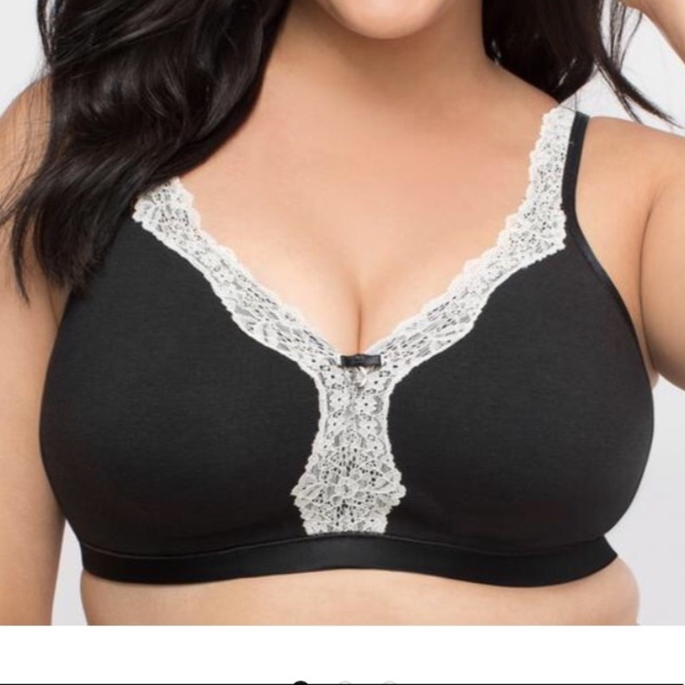 Curvy Couture cotton luxe underwire free bra NWT